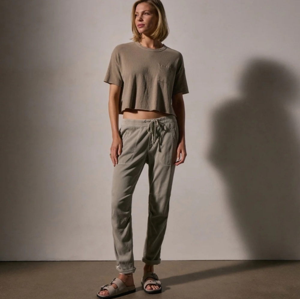 James Perse Soft Drape Pant In Driftwood - Picture 3 of 8